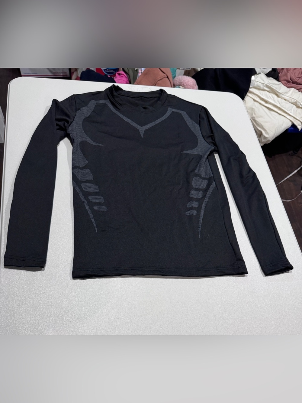 Black Long Sleeve Athletic Compression Top Small (4)